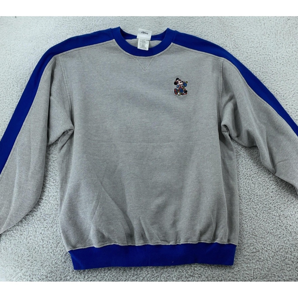 Walt Disney Mickey Mouse Hockey Sweatshirt Mens Large Colorblock Crewneck Sports